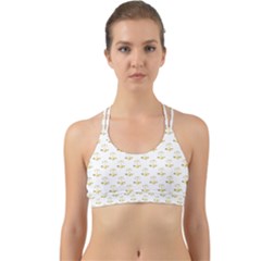 Gold Scales Of Justice On White Repeat Pattern All Over Print Back Web Sports Bra by PodArtist