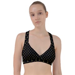 Gold Scales Of Justice On Black Repeat Pattern All Over Print  Sweetheart Sports Bra by PodArtist