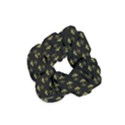 Gold Scales Of Justice on Black Repeat Pattern All Over Print  Velvet Scrunchie View1