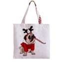 Pug Xmas Zipper Grocery Tote Bag View2