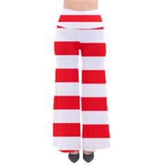 Christmas Red And White Cabana Stripes Pants by PodArtist