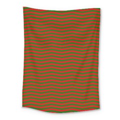 Christmas Red And Green Chevron Zig Zag Stripes Medium Tapestry by PodArtist