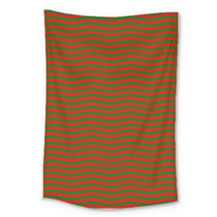 Christmas Red And Green Chevron Zig Zag Stripes Large Tapestry by PodArtist