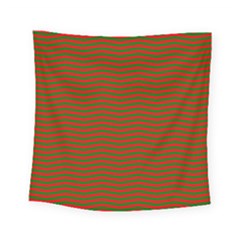 Christmas Red And Green Chevron Zig Zag Stripes Square Tapestry (small) by PodArtist