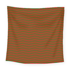 Christmas Red And Green Chevron Zig Zag Stripes Square Tapestry (large) by PodArtist