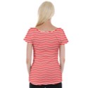 Christmas Red and White Chevron Stripes Cap Sleeve Tops View2