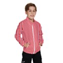 Small Snow White and Christmas Red Gingham Check Plaid Wind Breaker (Kids) View1