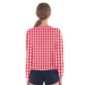 Large Christmas Red and White Gingham Check Plaid Women s Long Sleeve Tee View2