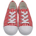 Large Christmas Red and White Gingham Check Plaid Kids  Low Top Canvas Sneakers View1