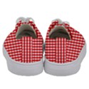 Large Christmas Red and White Gingham Check Plaid Kids  Low Top Canvas Sneakers View4