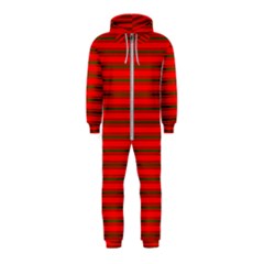 Christmas Red And Green Bedding Stripes Hooded Jumpsuit (kids) by PodArtist