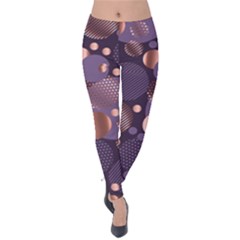 Random Polka Dots, Fun, Colorful, Pattern,xmas,happy,joy,modern,trendy,beautiful,pink,purple,metallic,glam, Velvet Leggings by NouveauDesign