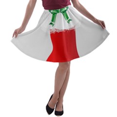 Christmas Stocking A-line Skater Skirt by christmastore