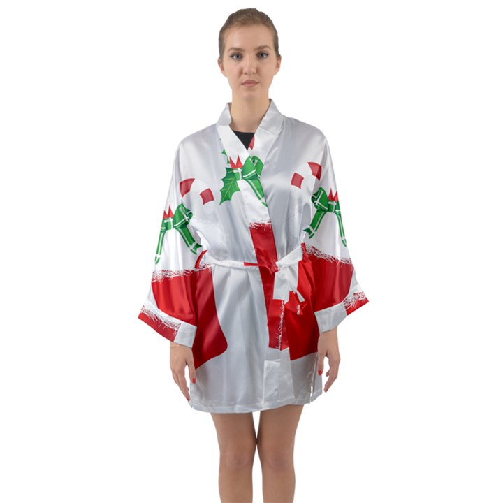 Christmas Stocking Long Sleeve Kimono Robe