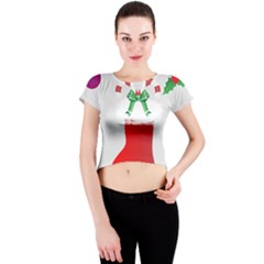 Christmas Stocking Crew Neck Crop Top by christmastore