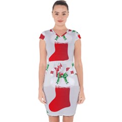 Christmas Stocking Capsleeve Drawstring Dress  by christmastore