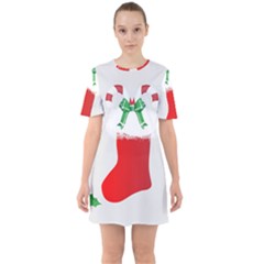 Christmas Stocking Sixties Short Sleeve Mini Dress