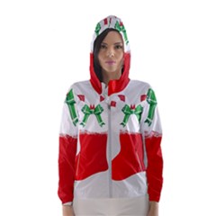 Christmas Stocking Hooded Wind Breaker (women) by christmastore