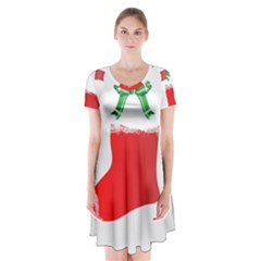 Christmas Stocking Short Sleeve V-neck Flare Dress by christmastore