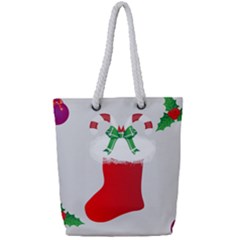 Christmas Stocking Full Print Rope Handle Bag (small)