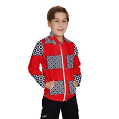 Black And White Red Patterns Wind Breaker (kids)