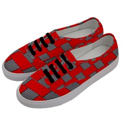 Black And White Red Patterns Men s Classic Low Top Sneakers