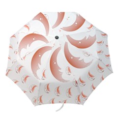 Moon Moonface Pattern Outlines Folding Umbrellas by Celenk