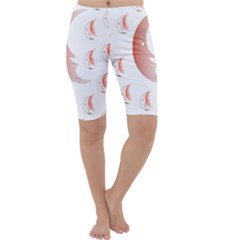 Moon Moonface Pattern Outlines Cropped Leggings  by Celenk