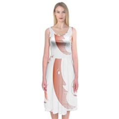 Moon Moonface Pattern Outlines Midi Sleeveless Dress by Celenk