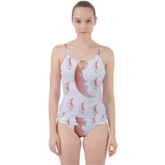 Moon Moonface Pattern Outlines Cut Out Top Tankini Set by Celenk