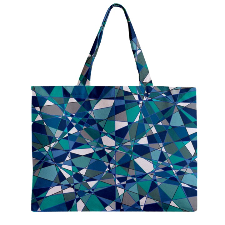 Abstract Background Blue Teal Zipper Mini Tote Bag