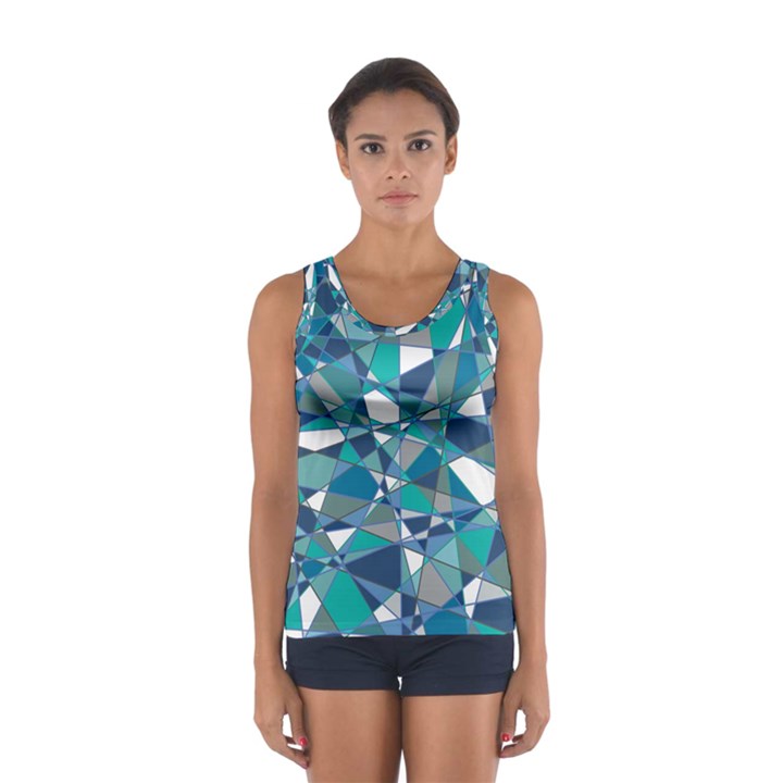 Abstract Background Blue Teal Sport Tank Top 