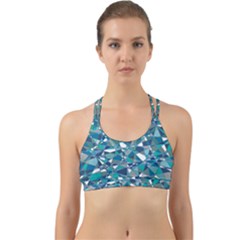 Abstract Background Blue Teal Back Web Sports Bra