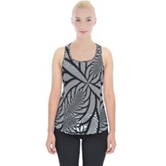 Fractal Symmetry Pattern Network Piece Up Tank Top by Celenk