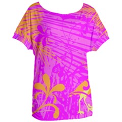 Spring Tropical Floral Palm Bird Women s Oversized Tee