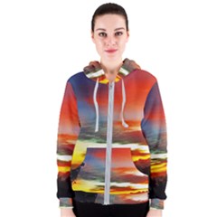 Sunset Mountain Indonesia Adventure Women s Zipper Hoodie by Celenk