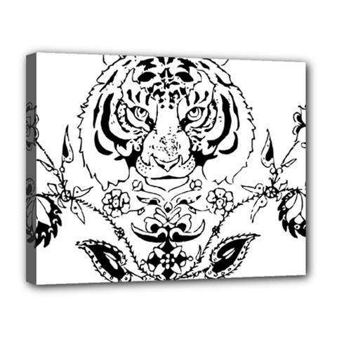 Tiger Animal Decoration Flower Canvas 14  X 11  by Celenk