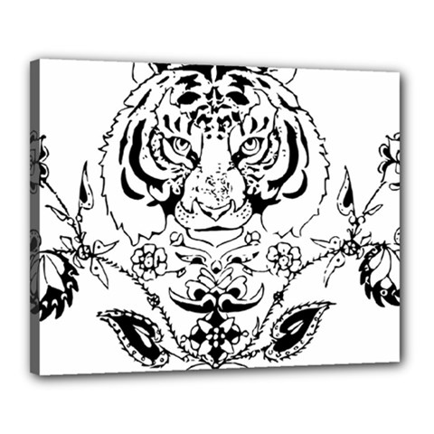 Tiger Animal Decoration Flower Canvas 20  X 16  by Celenk