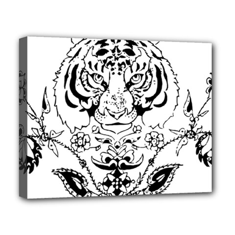 Tiger Animal Decoration Flower Deluxe Canvas 20  X 16   by Celenk