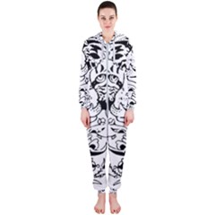 Tiger Animal Decoration Flower Hooded Jumpsuit (ladies)  by Celenk