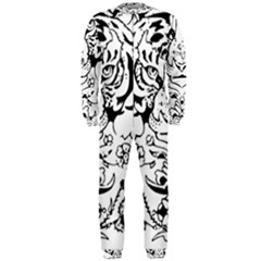 Tiger Animal Decoration Flower Onepiece Jumpsuit (men)  by Celenk