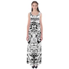 Tiger Animal Decoration Flower Empire Waist Maxi Dress by Celenk