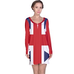 Uk Flag United Kingdom Long Sleeve Nightdress by Celenk