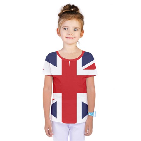 Uk Flag United Kingdom Kids  One Piece Tee by Celenk