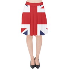 Uk Flag United Kingdom Velvet High Waist Skirt