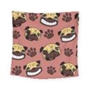 Happy Pugs Square Tapestry (Small) View1