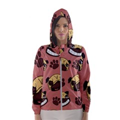 Happy Pugs Hooded Wind Breaker (Women)