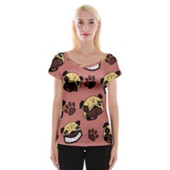 Happy Pugs Cap Sleeve Tops