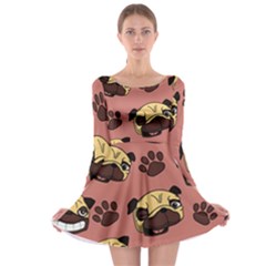 Happy Pugs Long Sleeve Skater Dress by allthingseveryone