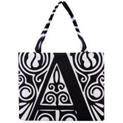 Alphabet Calligraphy Font A Letter Mini Tote Bag by Celenk